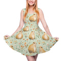 d'été décontractée pour femme avec motif floral capybara, sans manches, style débardeur.